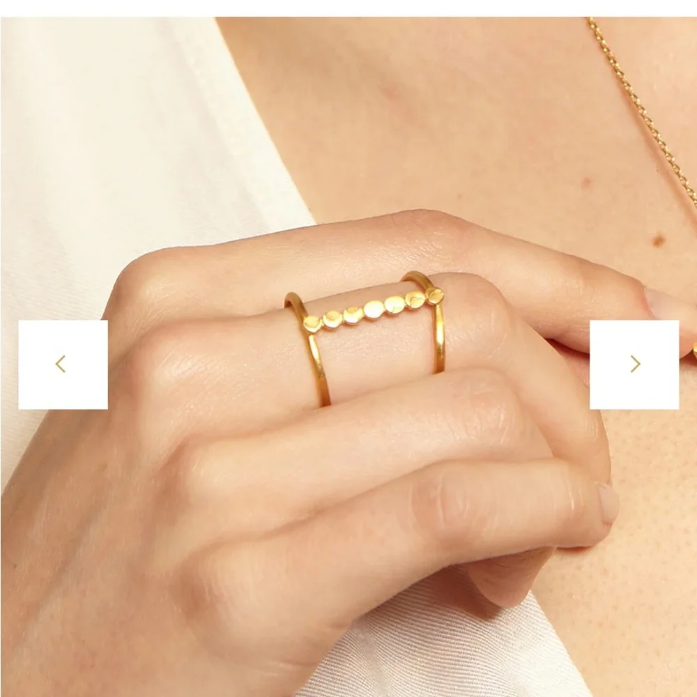 SATYA JEWELRY Cycles of the Goddess Moon Adjustable Gold Ring - Picture 6 of 8